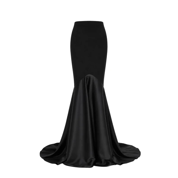 Clepsidra Long Black Cady Skirt