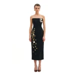 Avaro Figlio Corseted Tube Dress With Foglia d'Oro