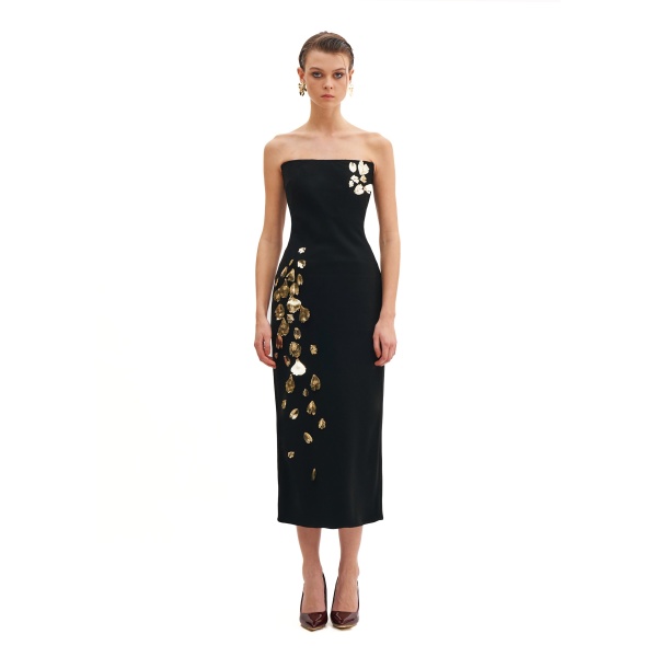 Avaro Figlio Corseted Tube Dress With Foglia d'Oro