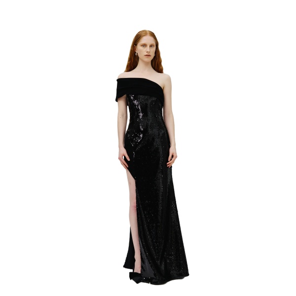 Avaro Figlio Eva Asymmetric Sequin & Cady Dress