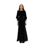 Avaro Figlio Midnight Black Cady & Sequin Gown