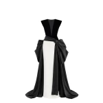 Avaro Figlio Midnight Bow Black & White Mikado Gown