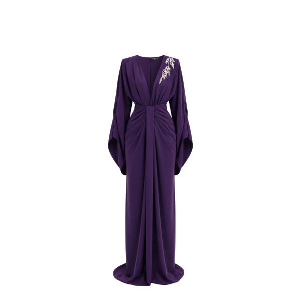 Avaro Figlio Midnight Edge Off-Shoulder Cady Dress