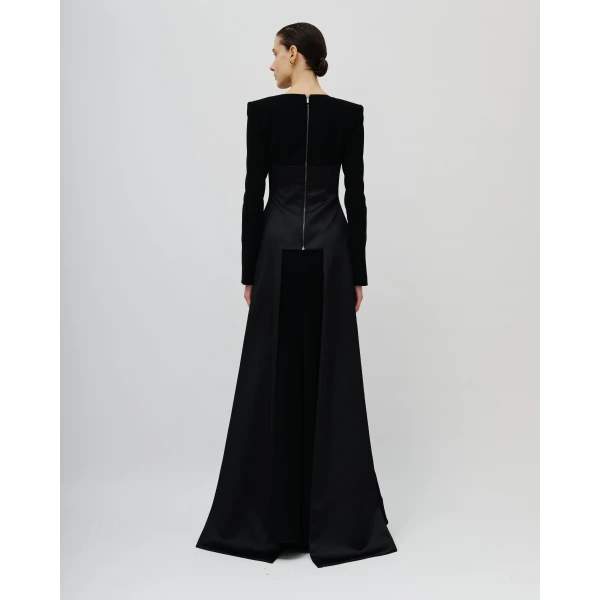 Avaro Figlio Noir Atelier Structured Basquine Gown, view 5