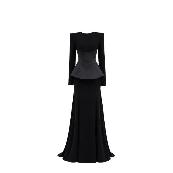 Avaro Figlio Noir Atelier Structured Basquine Gown