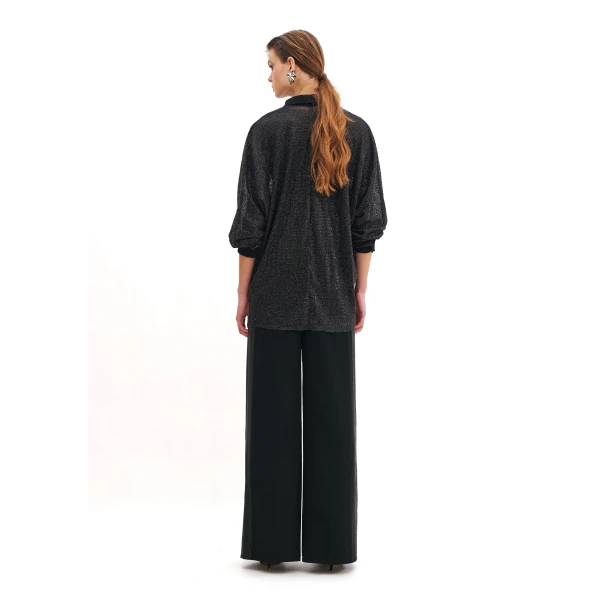 Avaro Figlio Noir Crystal Long Sleeves Shirt, view 3