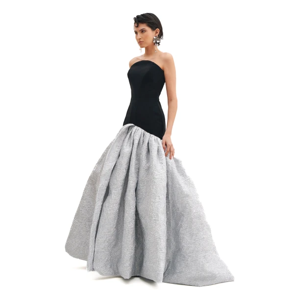 Avaro Figlio Radiance Jacquard Ball Gown With Corset, view 2