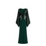 Avaro Figlio Sequin Kimono Maxi Dress with Slit