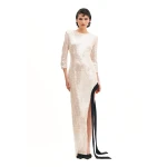 Avaro Figlio Sidecut Long Sleeves Dress With Cady Band Insert