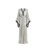 Avaro Figlio Starlight Deep-V Sequin Draped Gown