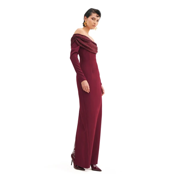 Avaro Figlio Starry Bardot Column Maxi Dress, view 2