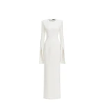 Avaro Figlio Structured White Cady Maxi Dress