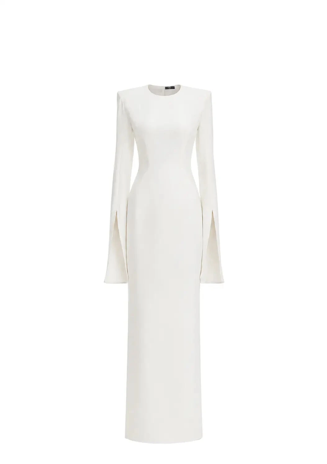Avaro Figlio Structured White Cady Maxi Dress in White
