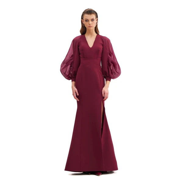 V-Neck Blouse With Juliet Sleeves