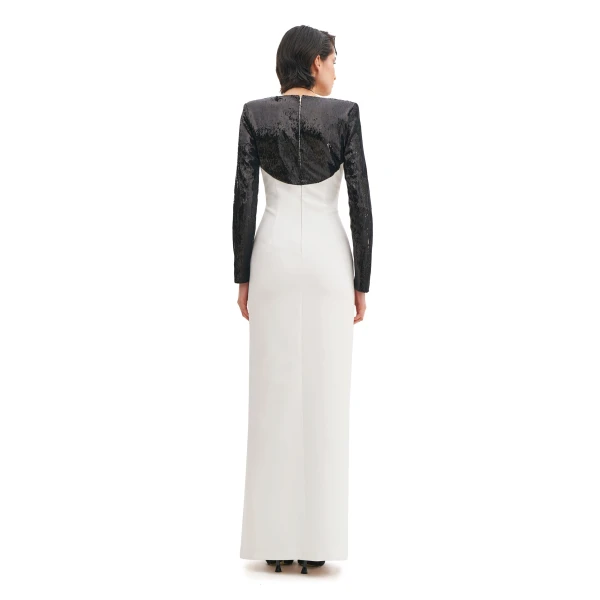 Avaro Figlio V-Neck Maxi Dress With Slit, view 3