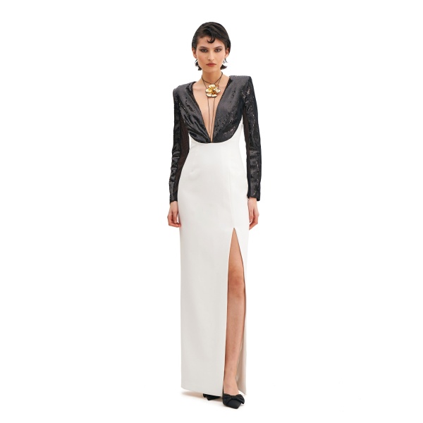 Avaro Figlio V-Neck Maxi Dress With Slit
