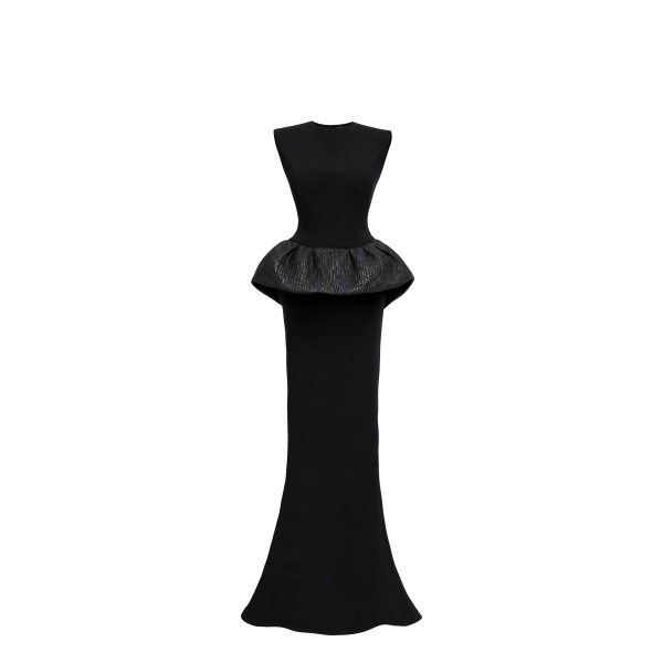 Avaro Figlio Vittoria Sculpted Peplum Mermaid Gown