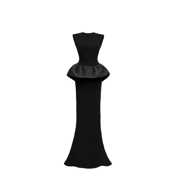 Vittoria Sculpted Peplum Mermaid Gown