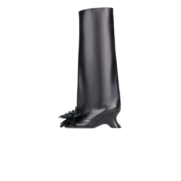 Christy Boots With Pom-Poms Black