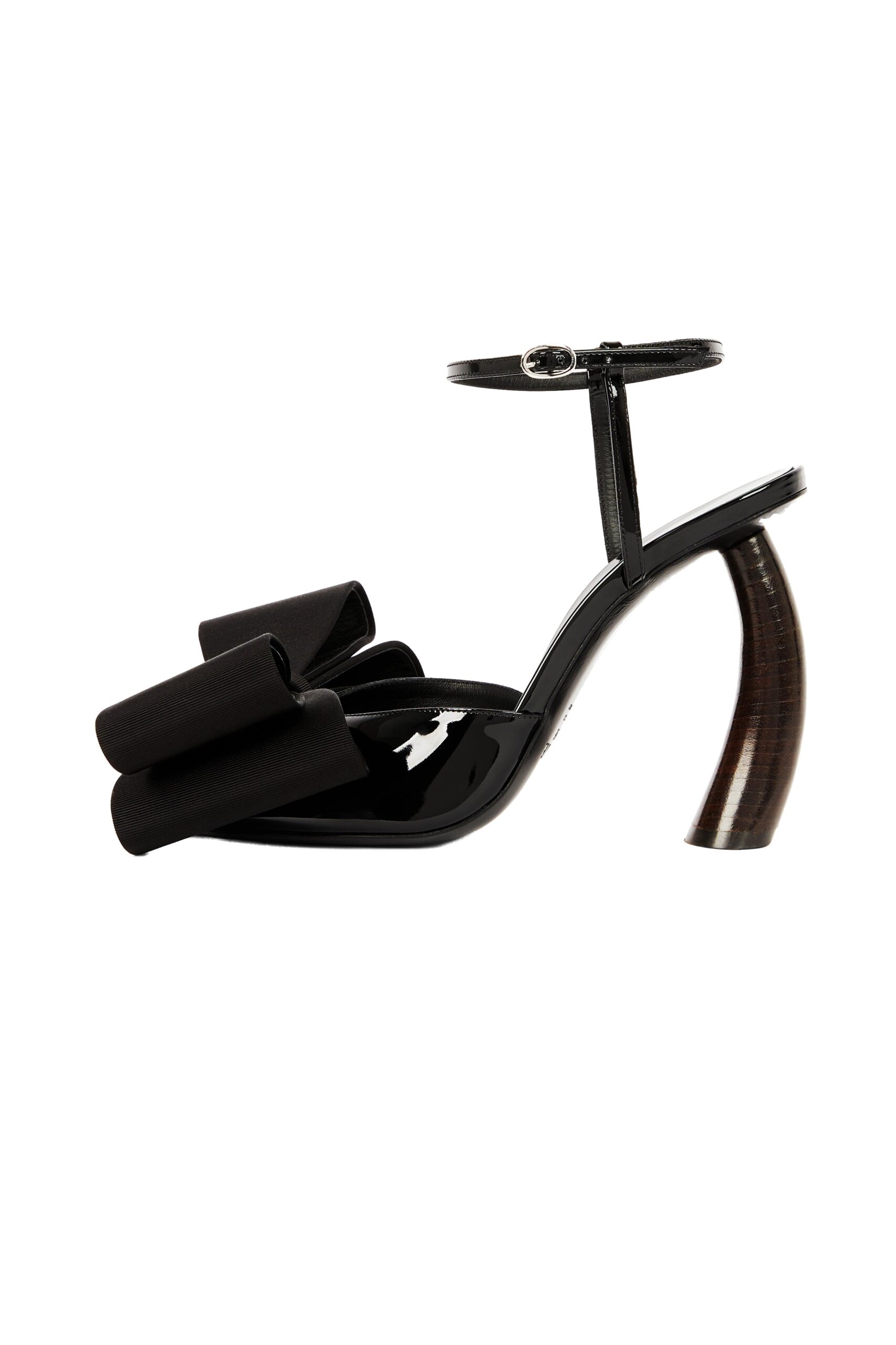 A.W.A.K.E. MODE Edda Sandal With Bow Black | Luxury Shoes A.W.A.K.E. MODE Edda Sandal With Bow Black