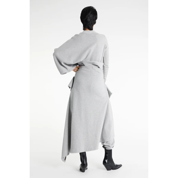 A.W.A.K.E. MODE Jersey Jogger With Attached Shirt Skirt Grey Melange, view 4