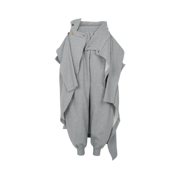 A.W.A.K.E. MODE Jersey Jogger With Attached Shirt Skirt Grey Melange