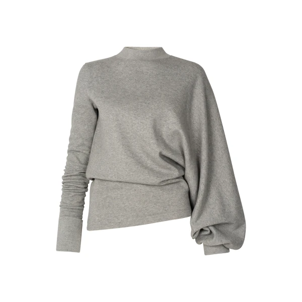 A.W.A.K.E. MODE Jersey Slouched Sleeve Sweatshirt Grey Melange