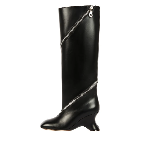 Tess Boot With Zip Black