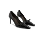 Bernadette Bowtie Lacquered High Heel Pump in Black | Heels | Luxury Shoes 