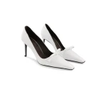 Bernadette Bowtie Lacquered High Heel Pump in Ivory | Heels | Luxury Shoes 