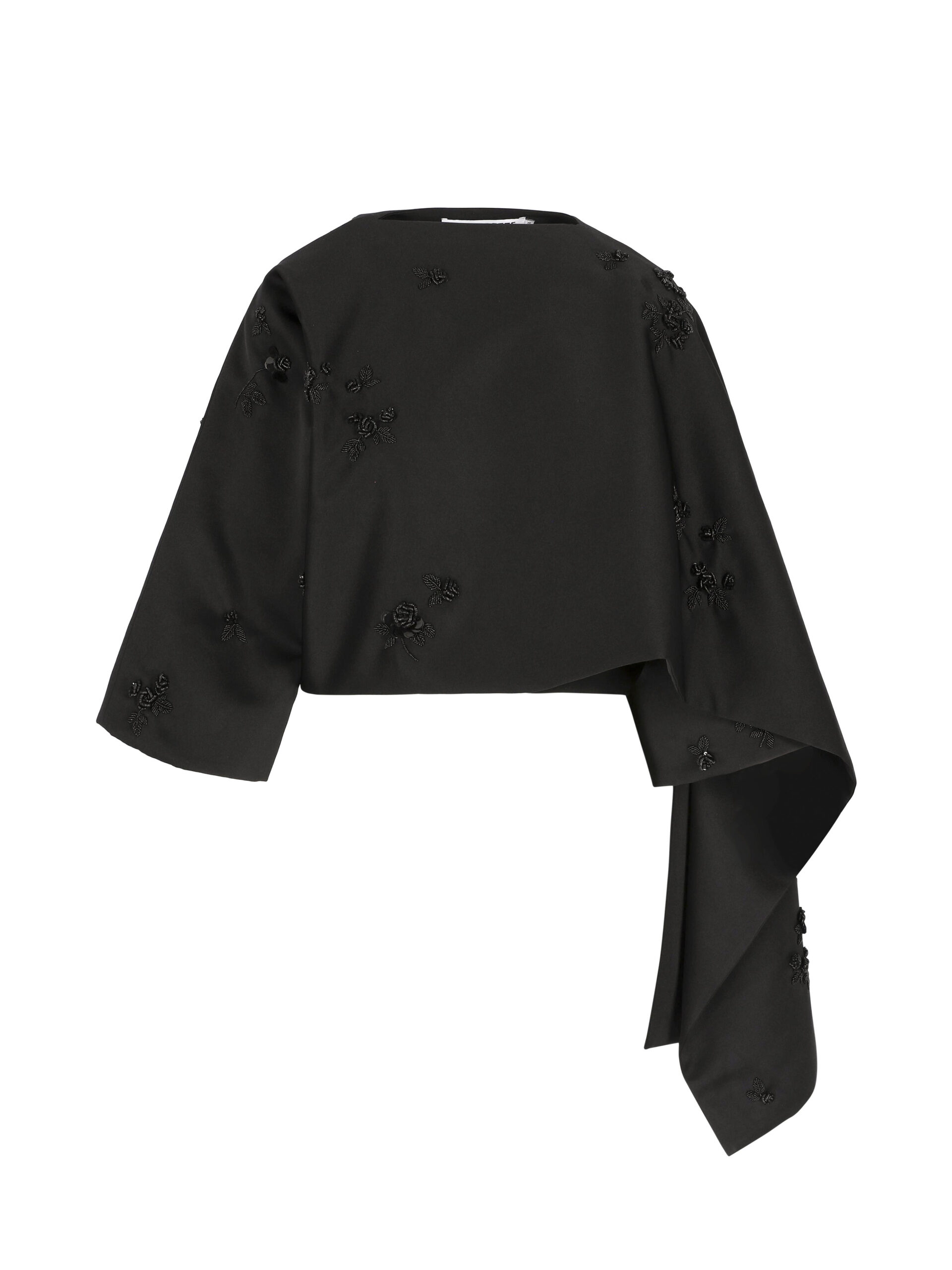 Bernadette Cape Leo in Black Lingerie Rose Embroidery on Black Bernadette Cape Leo in Black Lingerie Rose Embroidery on Black | Jackets | Luxury Shoes