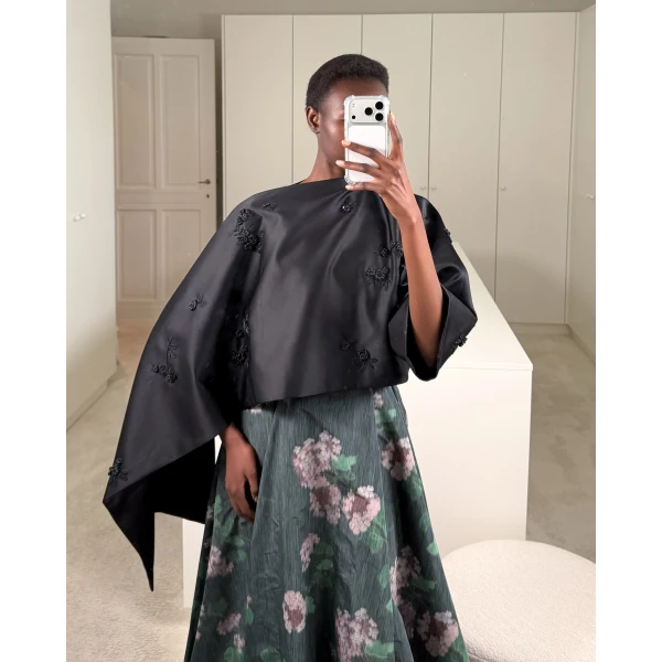 Bernadette Dress Isa in Hydrangea Pink on Green | Maxi Dresses | Luxury Shoes 