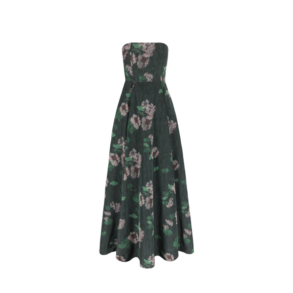 Bernadette Dress Isa in Hydrangea Pink on Green | Maxi Dresses | Luxury Shoes 