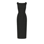 Bernadette Dress Lene in Embossed Petals Black | Maxi Dresses | Luxury Shoes 