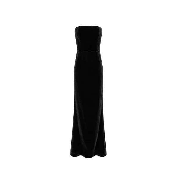 Bernadette Dress Luna in Black Velvet | Maxi Dresses | Luxury Shoes 