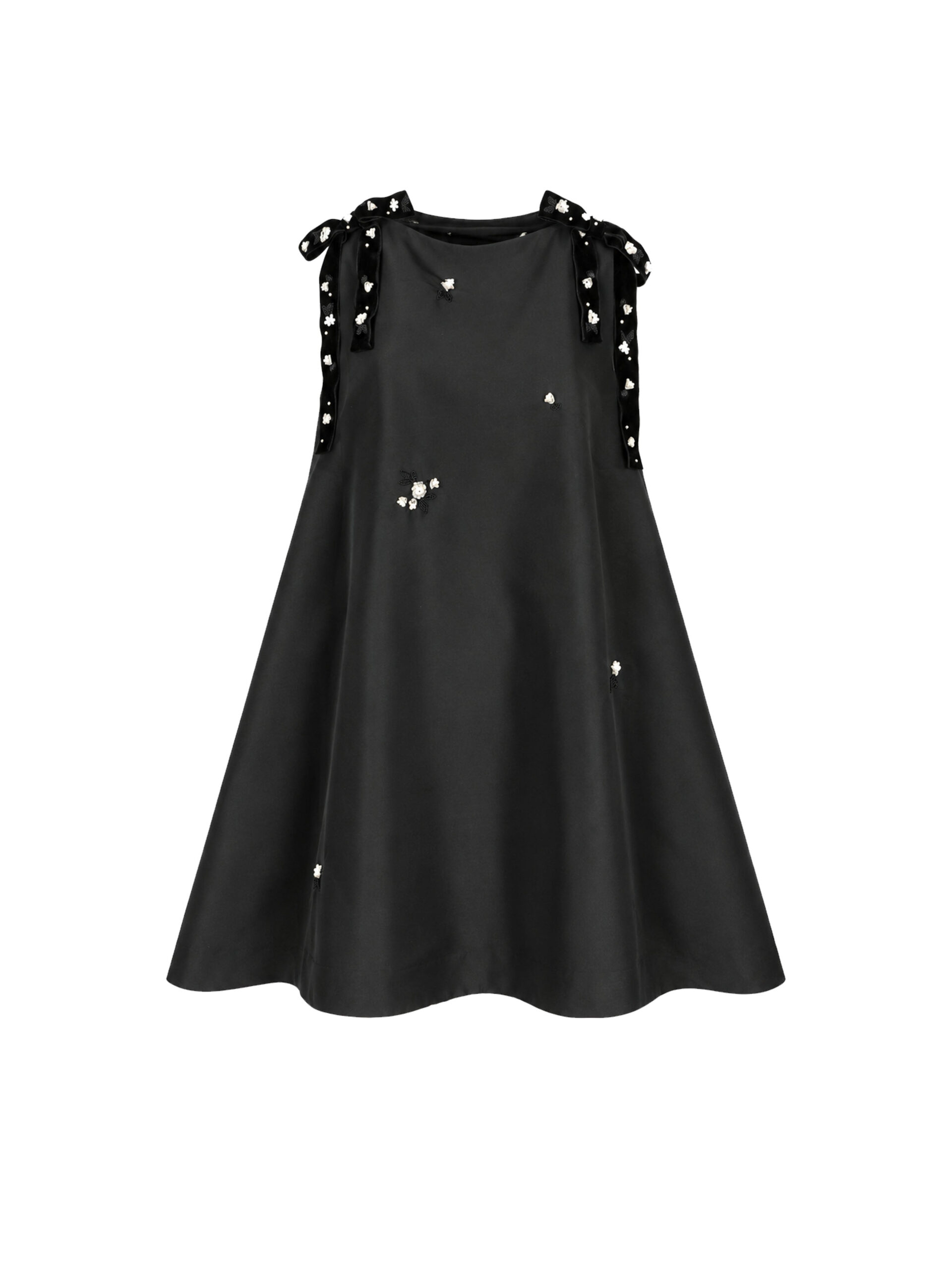 Bernadette Dress Melody Embroidered in Multi Bow Embroidery on Black Bernadette Dress Melody Embroidered in Multi Bow Embroidery on Black | Mini Dresses | Luxury Shoes