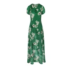 Bernadette Dress Roxy in Hydrangea Pink on Green | Evening Gowns | Luxury Shoes 