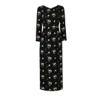 Bernadette Lucky Dress in Lingerie Roses Pink on Black | Maxi Dresses | Luxury Shoes 