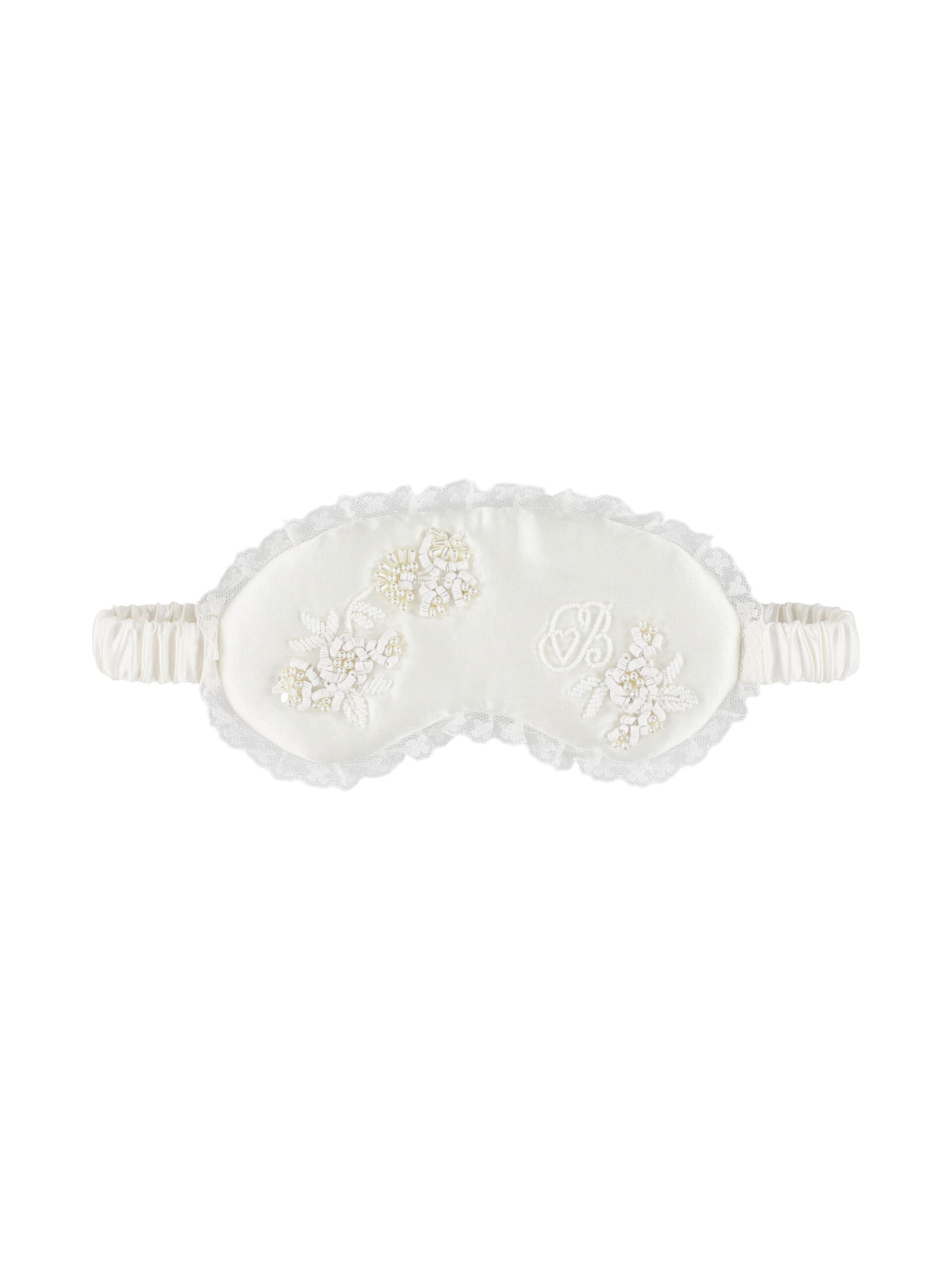 Bernadette Silk Sleeping Mask in Ivory Rose Embroidery Bernadette Silk Sleeping Mask in Ivory Rose Embroidery | Accessories | Luxury Shoes