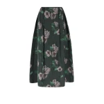 Bernadette Skirt Callum in Chine Hydrangea Pink on Black | Maxi Skirts | Luxury Shoes 