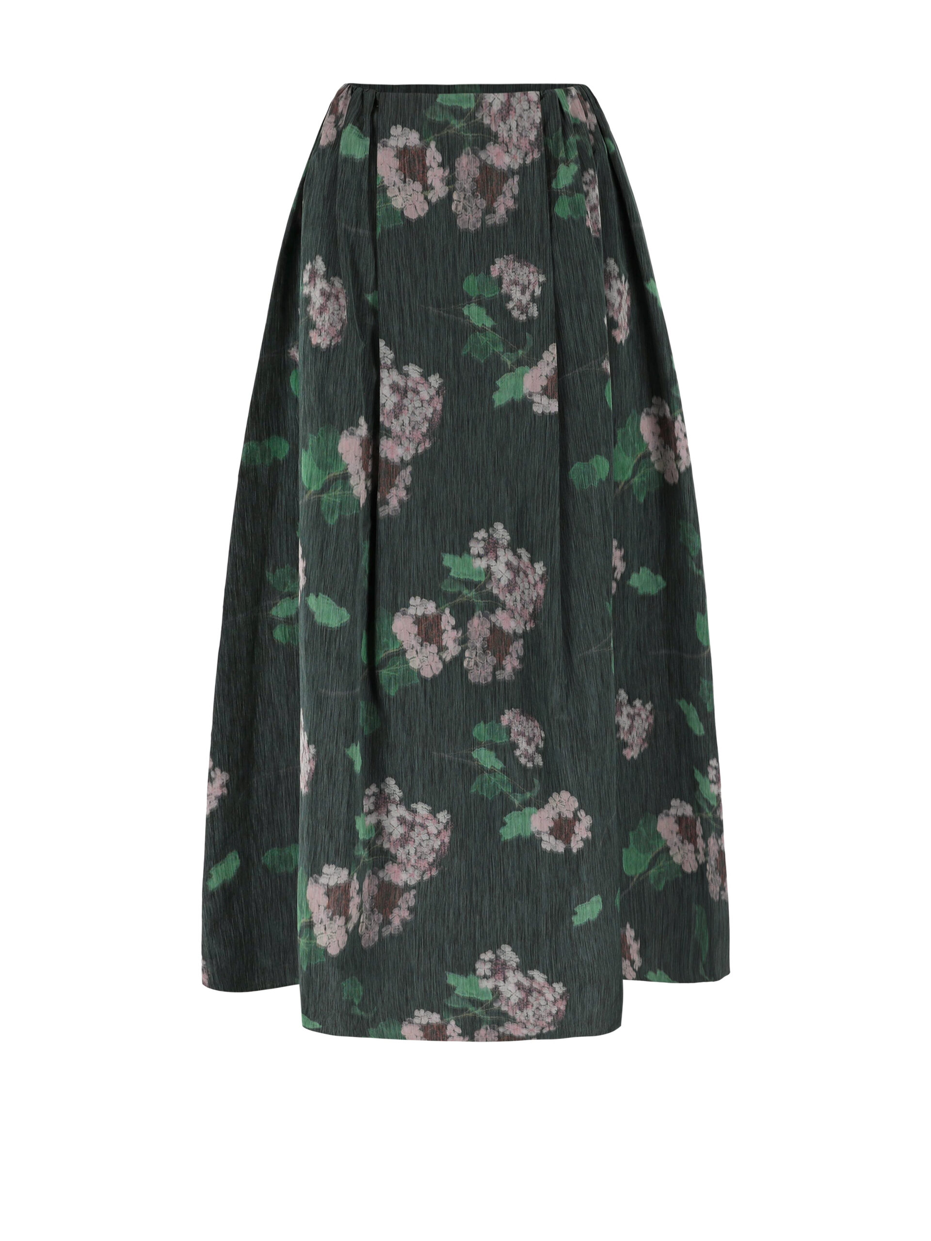 Bernadette Skirt Callum in Chine Hydrangea Pink on Black Bernadette Skirt Callum in Chine Hydrangea Pink on Black | Maxi Skirts | Luxury Shoes