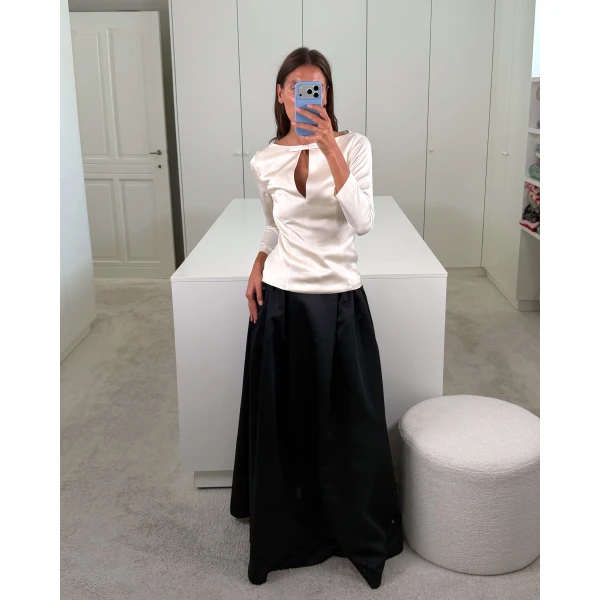 Bernadette Top Romi in Ivory | Long Sleeve | Luxury Shoes 