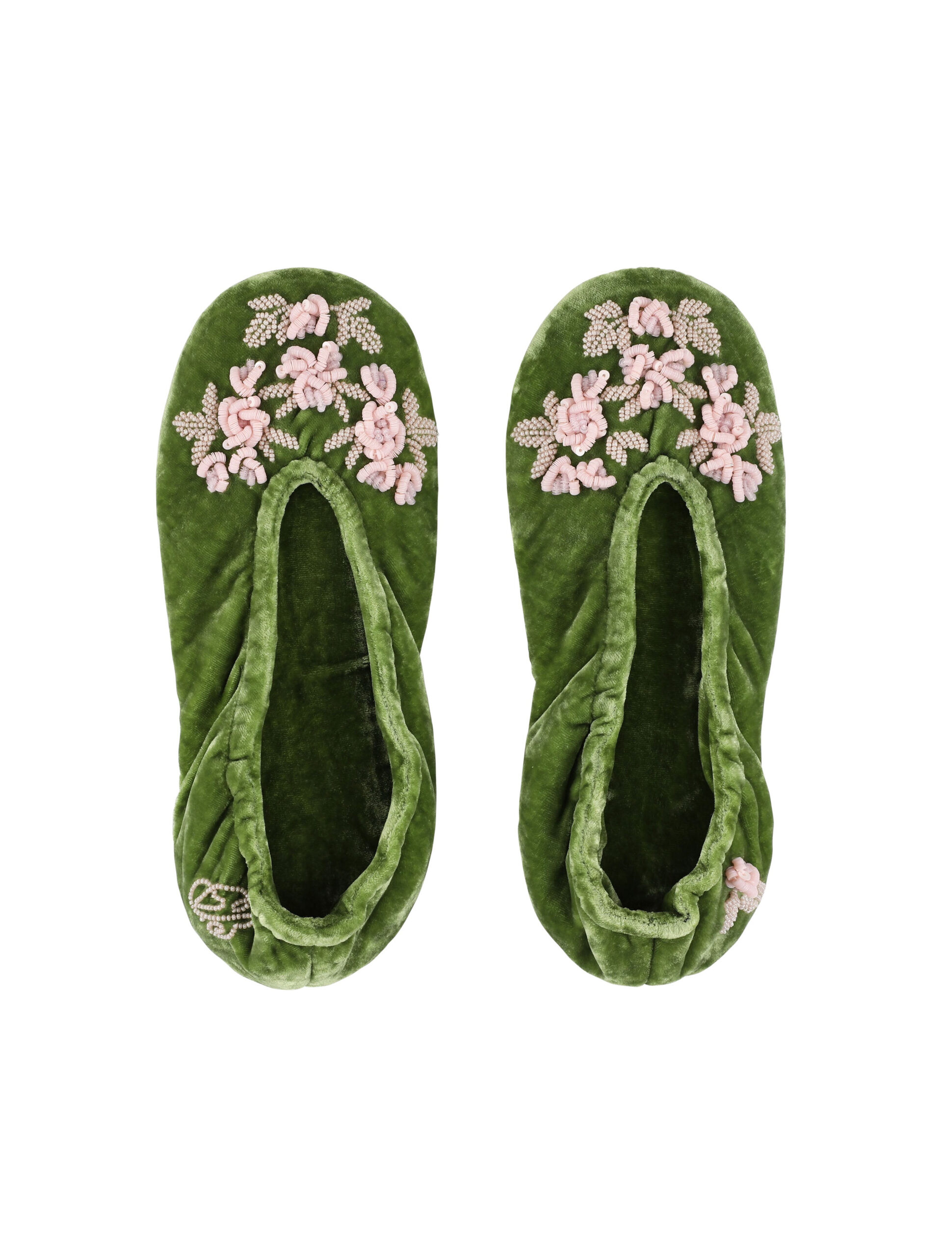 Bernadette Velvet Slippers in Dark Lime Bernadette Velvet Slippers in Dark Lime | Slippers | Luxury Shoes
