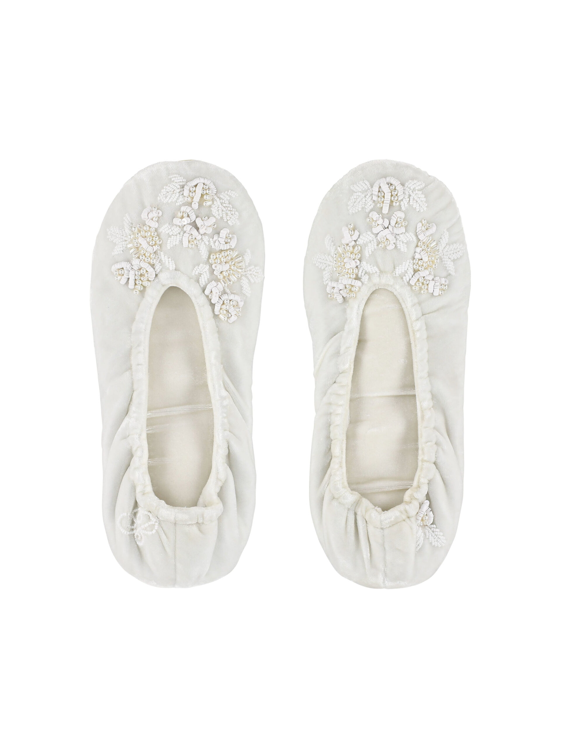 Bernadette Velvet Slippers in Ivory Bernadette Velvet Slippers in Ivory | Slippers | Luxury Shoes