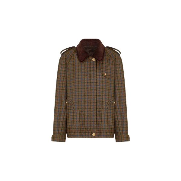 Chausie Trench in Amandira Green and Red Mix