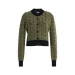 Brandon Maxwell Aubrey Cardigan in Green Static | Luxury Shoes 