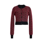 Brandon Maxwell Aubrey Cardigan in Red Static | Luxury Shoes 