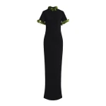 Brandon Maxwell Bex Gown in Black and Green | Luxury Shoes 