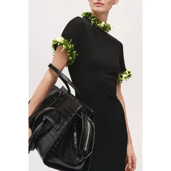Brandon Maxwell Bex Gown in Black and Green | Evening Gowns | Luxury Shoes 