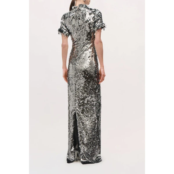 Brandon Maxwell Bex Gown in Silver | Evening Gowns | Luxury Shoes 